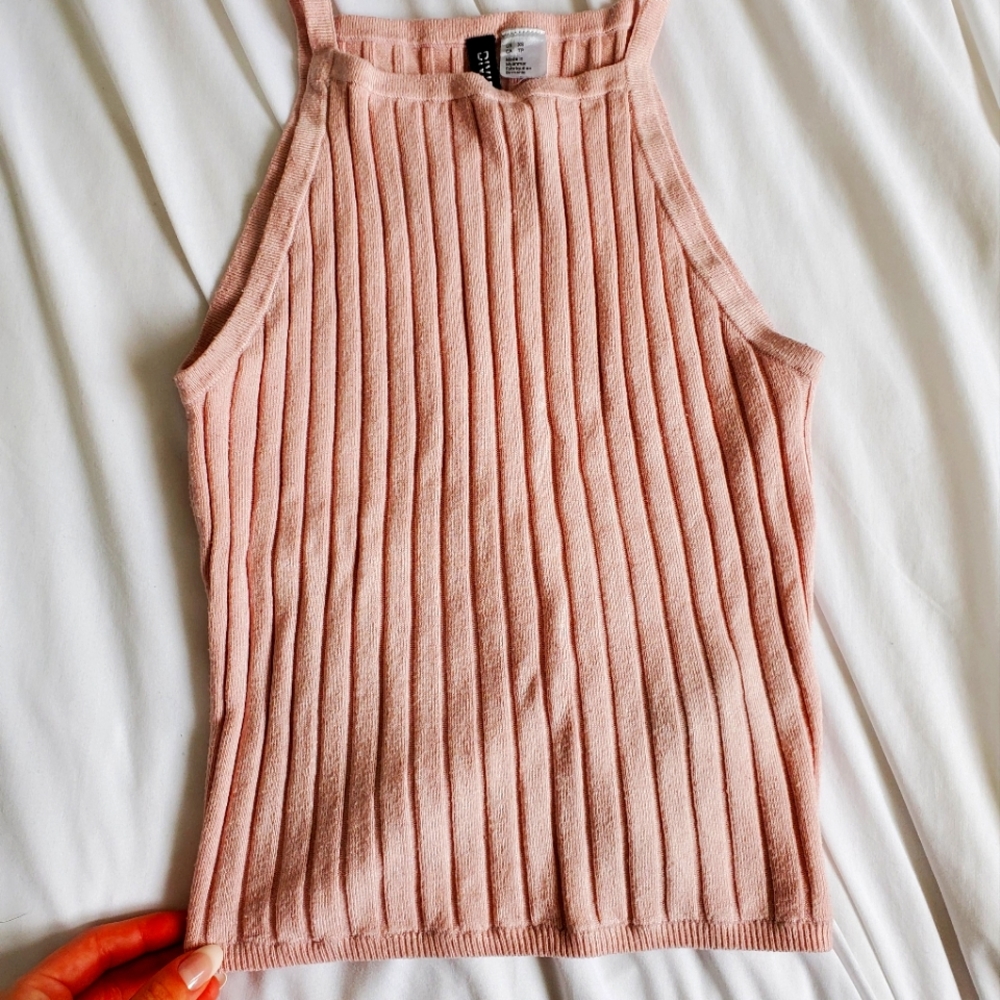 Rib knitted tank top